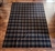 Vintage plaid woven wool blend fabric remnant charcoal forest green burgundy yellow 75 by 58 inches raw edges