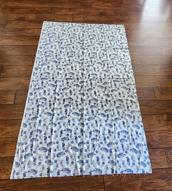 Joann sailor nautical navy blue white cotton print fabric remnant somewhere beyond the sea sewing craft material