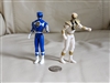 Power Rangers blue and white Rangers articulated McDonalds toys 1995.