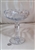 Vintage American Brilliant style cut glass floral compote with scalloped rim