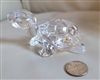 Faceted 24 percent lead crystal turtle figurine by Princess House with raised head and original foil sticker preowned