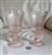 Vintage Indiana Glass pink Recollection footed glasses decor pair for repurposing