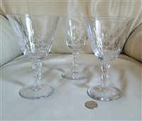 Tall vintage Martini drinking glasses in thumbprint clear glass design barware accessories 3