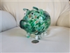 Art glass green pig in beautiful design 7.5" long.