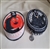 Handcrafted 1990s style Halloween plastic canvas trinket boxes with black cat and pumpkin