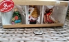 KORONEX Polish hand-blown glass Christmas ornaments set of 3 with Santa, tree, and sled in original box