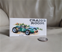 H  R Johnson porcelain plaque race car home decor display