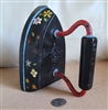 Cast iron #6 ironing iron vintage decor painted in folk art florals home decor