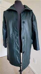 vintage pelle ny milano forest green leather coat