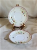 Set of two vintage Japanese porcelain saucers with floral design