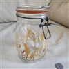 Wire closure vintage French storage jar wheat vintage kitchen accessories gift idea