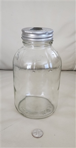 Duraglas clear glass jar Presto lid half gallon Owens IL