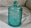 Adeline Turquoise The Pioneer Woman glass storage jar decor in teal agua colors