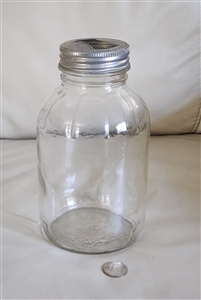 Duraglas clear glass jar Presto lid half gallon kitchen storage