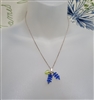 2016 preowned Montana handmade wildflower lupine Swarovski crystal pendant womens necklace