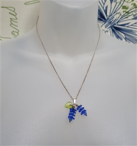 2016 preowned Montana handmade wildflower lupine Swarovski crystal pendant womens necklace