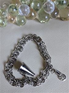 preowned vintage jacoby bender jb sterling silver multi chain charm bracelet with charms 1950s