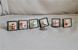 Colorful carnival novelty adjustable rings set of 6 adjustable size colorful various figural tops