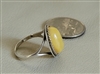 925 Sterling Silver Butterscotch Baltic Amber sz 9 Ring 1990s Retro jewelry