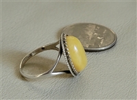 Size 9 Deep Butterscotch Baltic Amber Womens Ring in 925 Sterling Silver crown jewelry