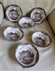 Johnson Brothers Heritage Hall Pennsylvania Fieldstone ironstone set of 6 cereal bowls with green mark made in England