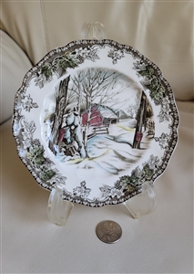 Johnson Brothers The Friendly Village Sugar Maples ironstone bread and butter plate with mailbox mark made in England