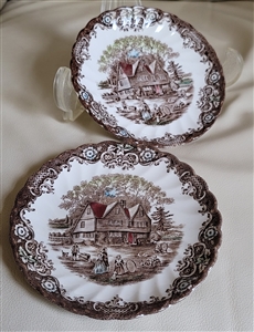 Johnson Brothers Heritage Hall Colonial Overhang ironstone set of two saucers made in England