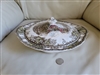 Johnson Brothers Friendly Village Covered Bridge ironstone lidded vegetable bowl with brown mark made in England