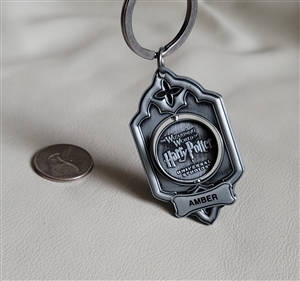 Harry Potter Universal Studios metal keychain in silvertone design