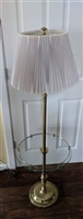 vintage stiffel brass floor lamp hollywood regency 1960s with glass tray table and original shade