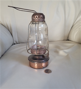 vintage copper small kerosene lamp preowned home decor