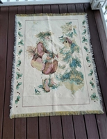 Tapestry Blanket Christmas Santa Hallmark Cards elegant collectible textile holiday season decor and gifts