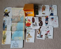 1986 National Geographic Close Up USA map set in original yellow storage box with 2009 Arctic Ocean map