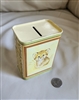 Vintage Tin box money bank coin bank Hallmark Cards, tiger and leopard cubs.