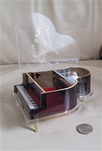 Clear piano Sankyo Japan music box trinket collectible vintage romantic gifts home decor