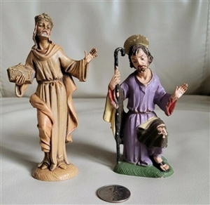 Vintage Fontanini spider mark tall king figurine and Italian Joseph nativity figure