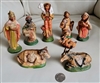 Vintage Mexican Terracotta Nativity Set 8 Piece