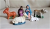 6 piece vintage porcelain Nativity set with Mary, Joseph, donkey, cows, and sheep â€“ marked Japan, mid-century Christmas decor