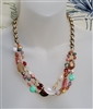 Womens Necklace Lia Sophia Vintage 3 Tier Chunky Multi Color Beaded