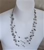 preowned vintage multi strand necklace with 5 wires and gold and silver geometric beads