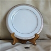preowned vintage Noritake Crestwood Platinum white salad plate with elegant platinum scroll rim 2000