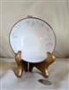 preowned vintage Noritake Sarita small fruit dessert sauce bowl with pastel blue floral interior and platinum rim
