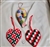Vintage 3 handcrafted ornaments including two woven hearts Christmas tree decor