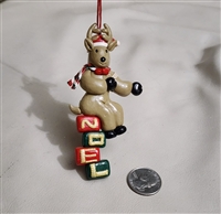 NOEL reindeer clay mold Christmas tree ornament in adorable design