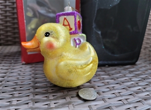 Radko Sparkle Bright glass duck Christmas tree decor or any day display ornament