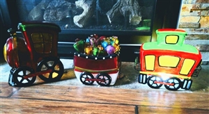 Christmas Illuminated train display lights up
