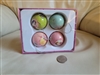 Vintage 2007 Disney Princess 4 round ball plastic decoupage ornament set boxed in original packaging