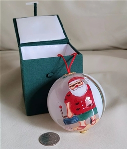 Glass ornament 2012 surfing Santa Christmas decor elegant collectible holiday season decor