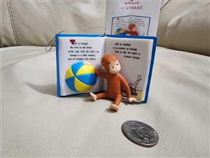 2014 Hallmark Keepsake Curious George plastic book Christmas tree ornament with original box