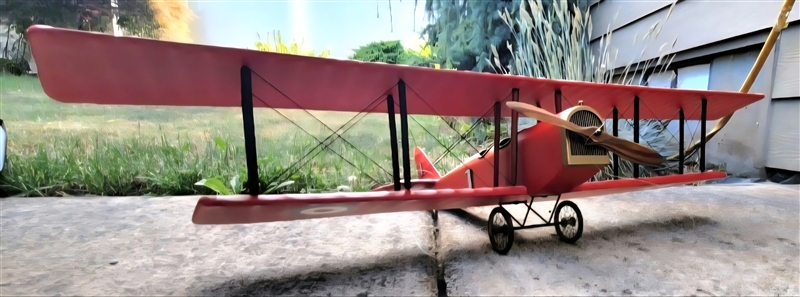 Vintage 1980s WWI British S.E.5a fighter model 31 inch wingspan balsa and monokote biplane
